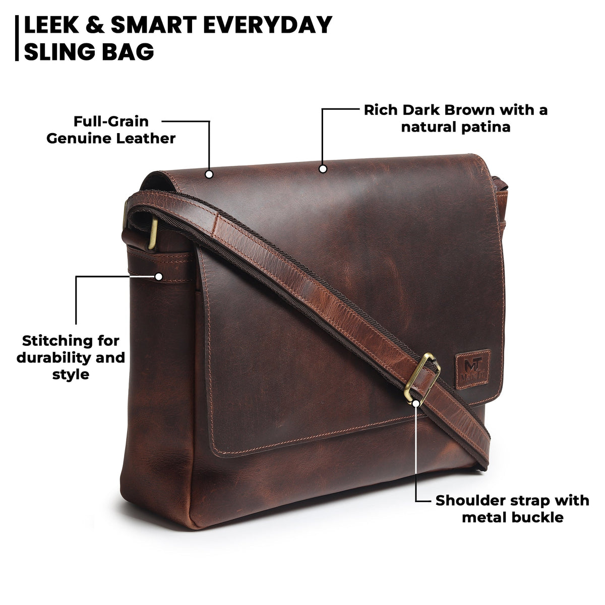 Buffalo Leather Messenger Bag