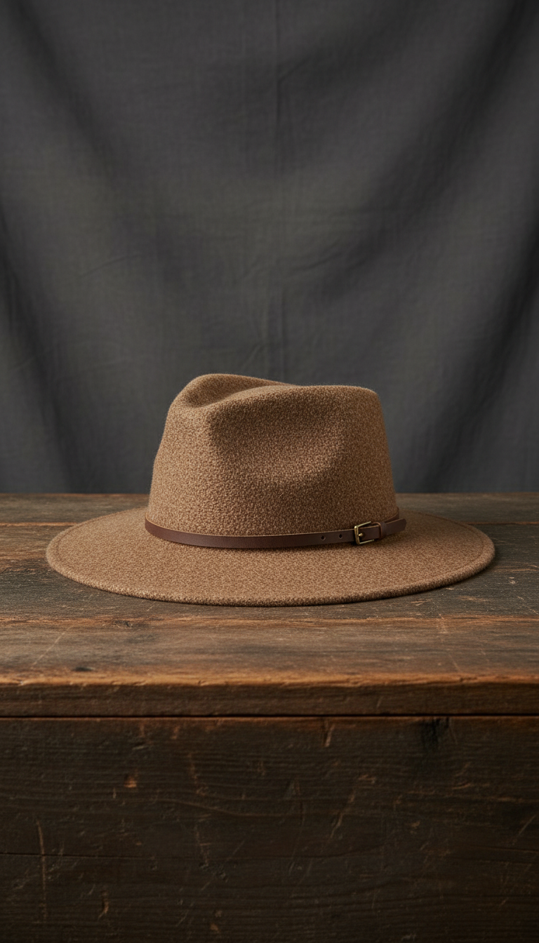 Rustic Brown Wool Hat in a new setting