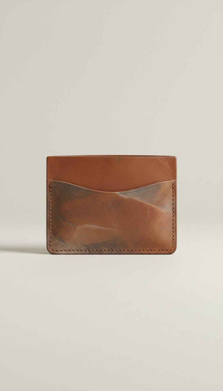 Claystone leather cardholder wallet, Three-quarter angle is default—showing full silhouette and hardware details while...