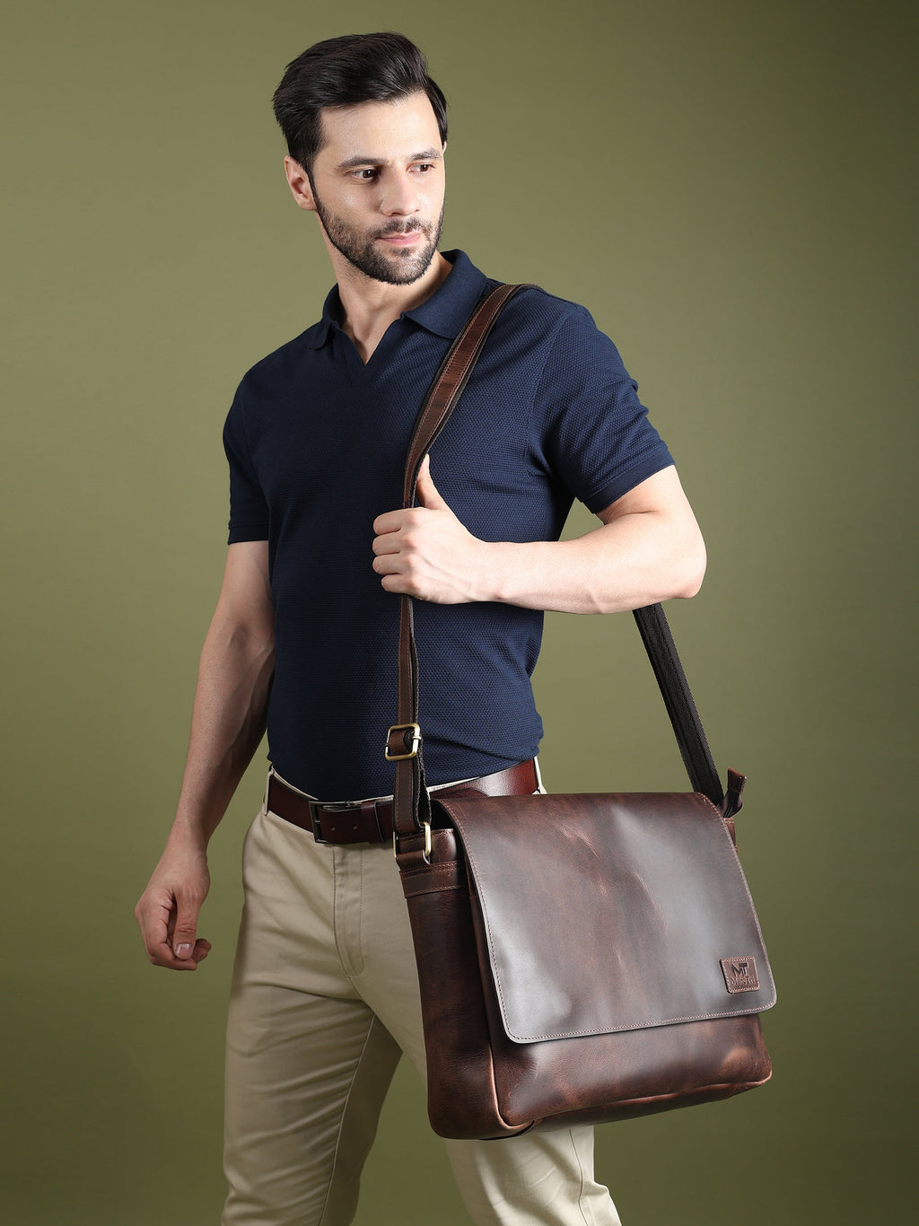 Buffalo Leather Messenger Bag