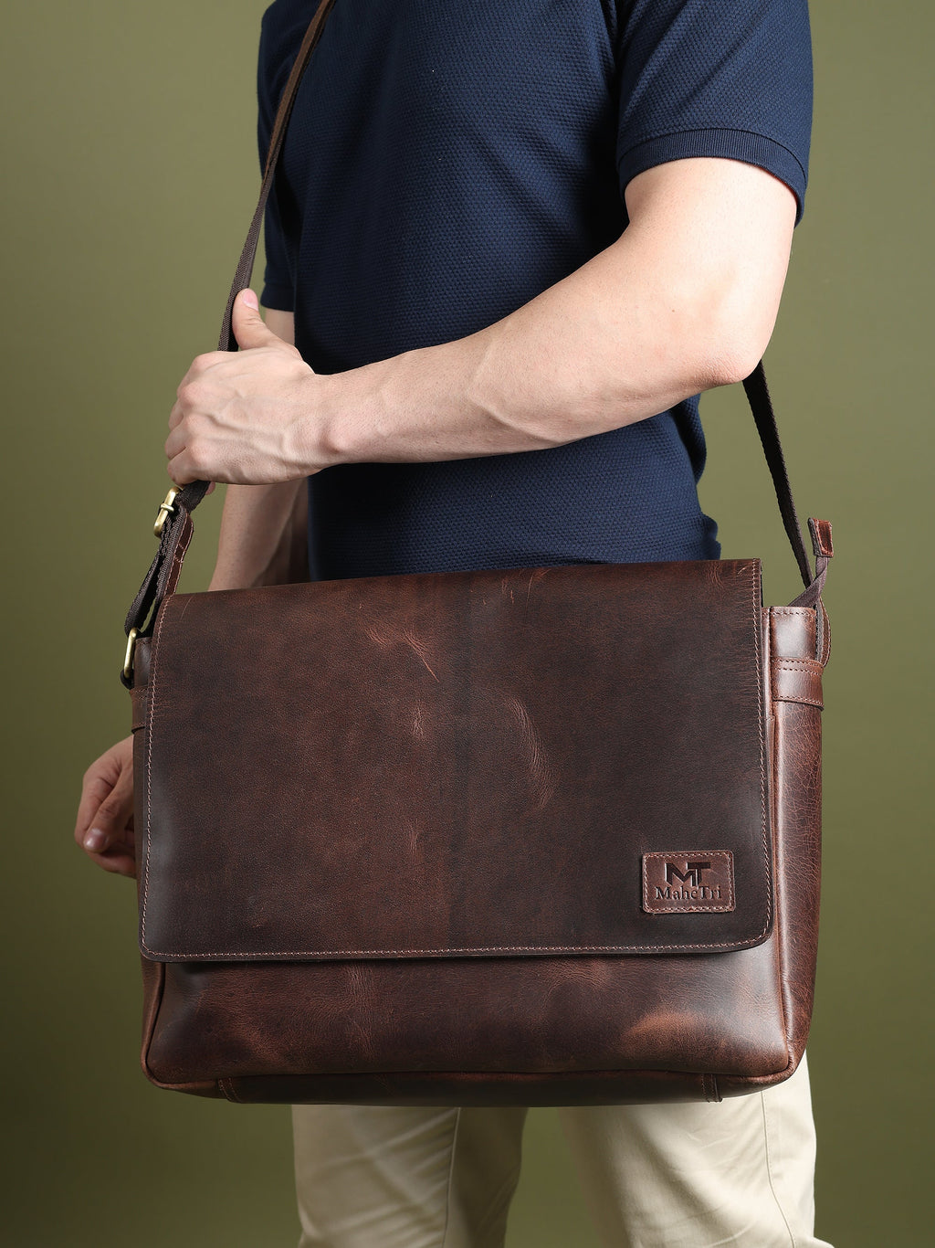 Buffalo Leather Messenger Bag